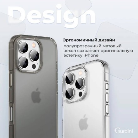 Чехол накладка для iPhone 16 Pro Max Gurdini Alba Series Protective (серый)