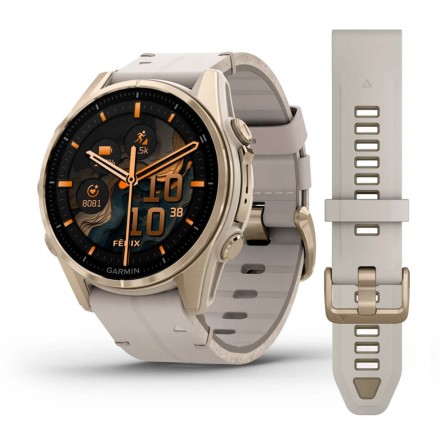 Часы Garmin Fenix 8 AMOLED, 43 mm Sapphire, Soft Gold с Limestone