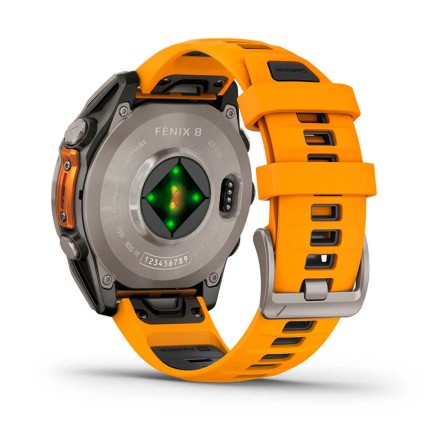 Часы Garmin Fenix 8 AMOLED, 47 mm Sapphire, Titanium с Spark Orange/Graphite