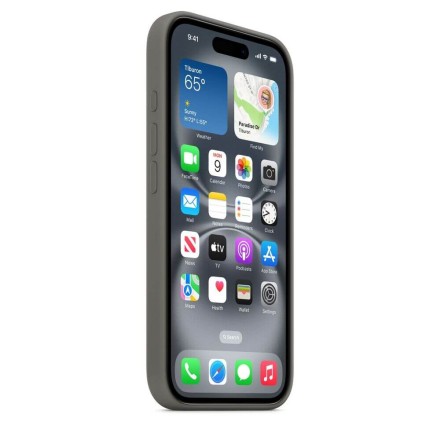 Чехол накладка для iPhone 16 Plus Silicone Case with MagSafe Stone Gray