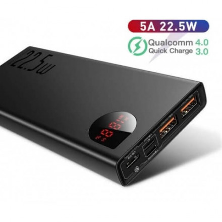 Аккумулятор Baseus Adaman Metal Digital Display Quick Charge Power Bank (темно-серый)