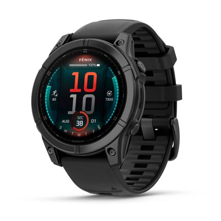 Часы Garmin Fenix E AMOLED, 47 mm (Slate Gray Steel/Black Silicone Band)