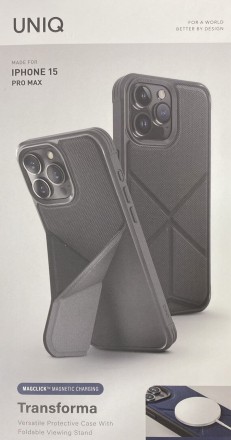 Чехол для iPhone 15 Pro Max Uniq Transforma Ebony Black MagSafe (черный)